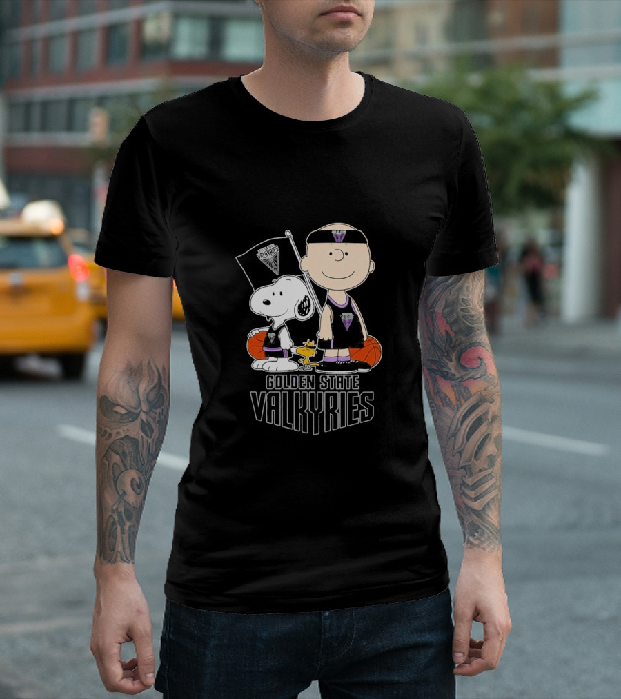 Golden State Valkyries Charlie Brown Snoopy WNBA Basketball T-Shirt