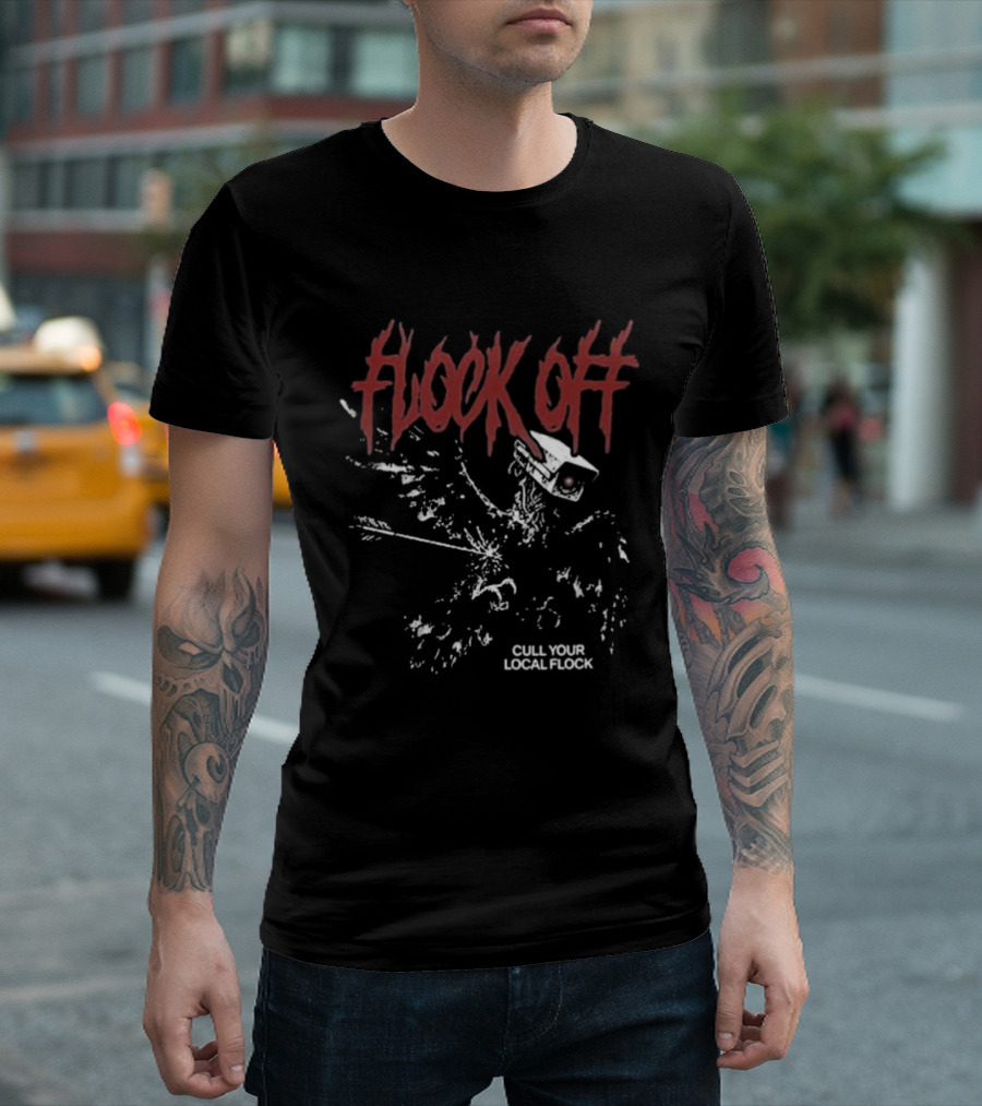 Tucker Carlson Flock Off Cull Your Local Flock Skeleton Bird Red T-Shirt