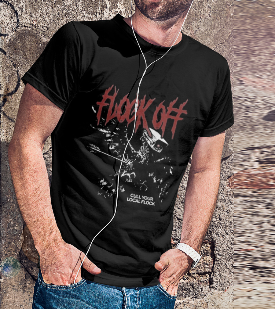 Tucker Carlson Flock Off Cull Your Local Flock Skeleton Bird Red T-Shirt
