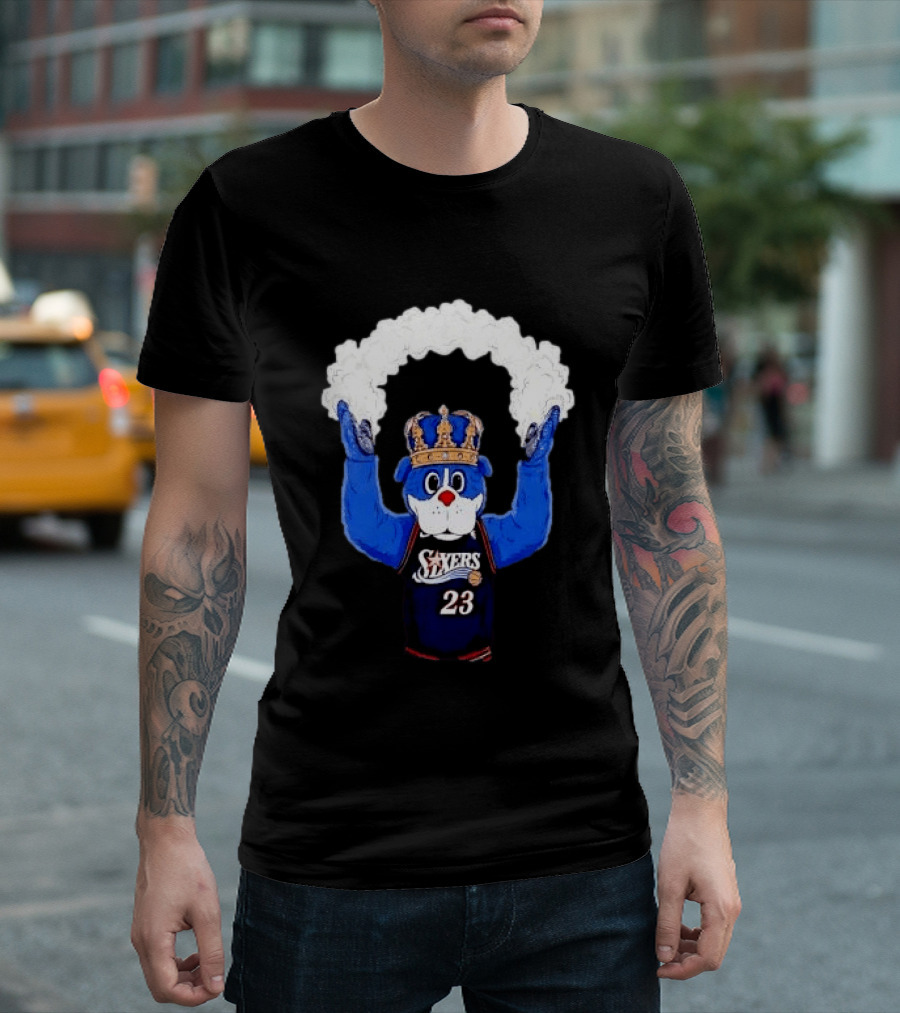 Philadelphia 76ers Franklin The Dog Mascot With Crown NBA 23 Play The Suns T-Shirt