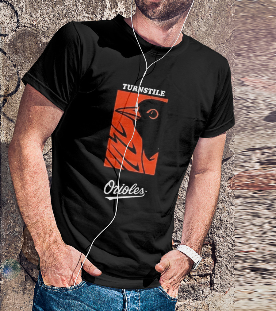 Turnstile Orioles Collaboration Bird Graphic Baltimore Team Merchandise T-Shirt