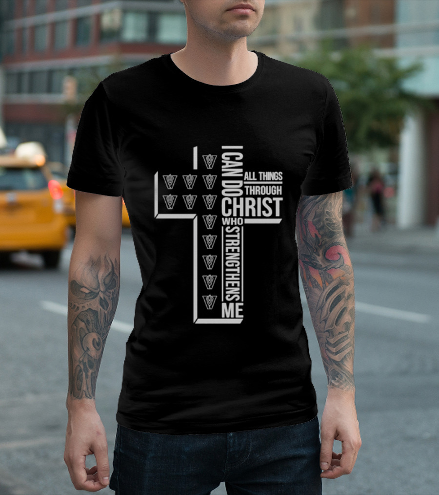 Vandegrift Crown Trio I Can Do All Things Through Christ Who Strengthens Me T-Shirt