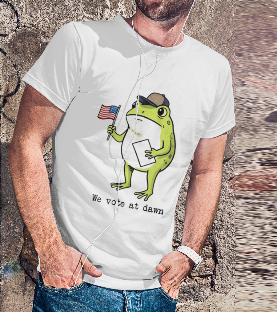 American Frog With Flag We Vote At Dawn T-Shirt