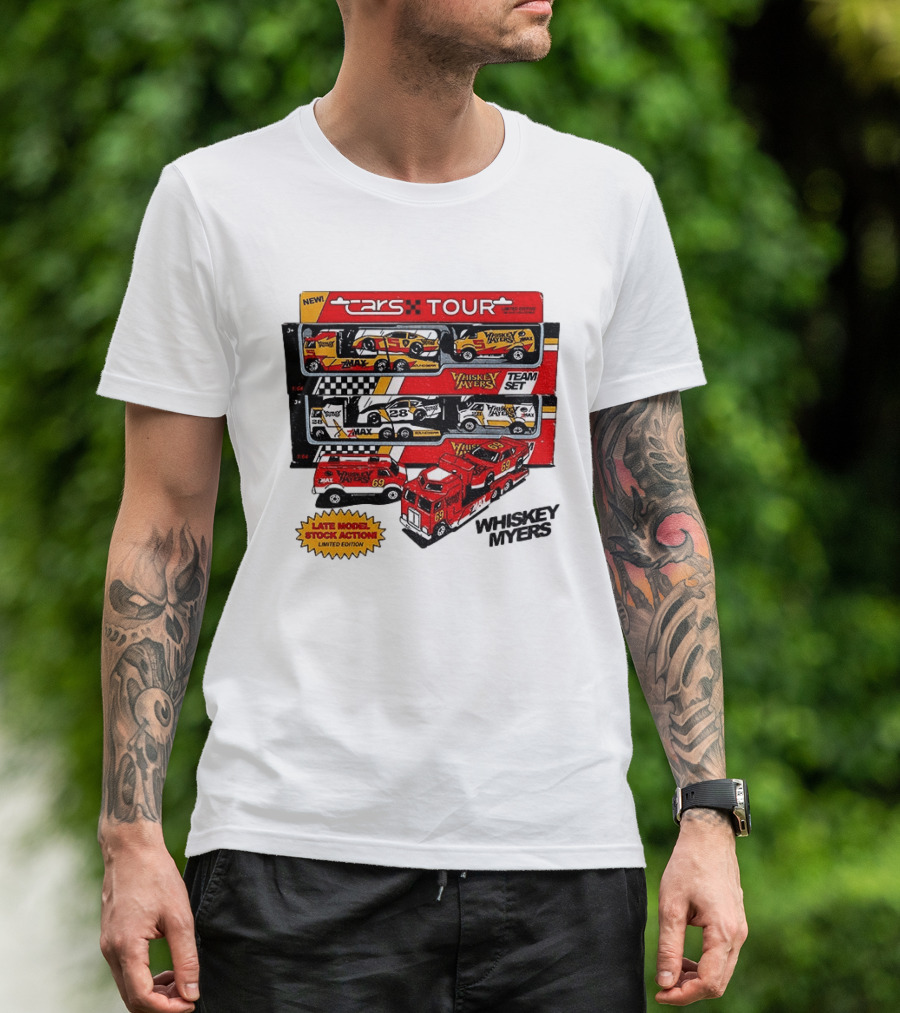 NEW Cars Tour Whiskey Myers Team Set Late Model Stock Action Limited Edition T-Shirt