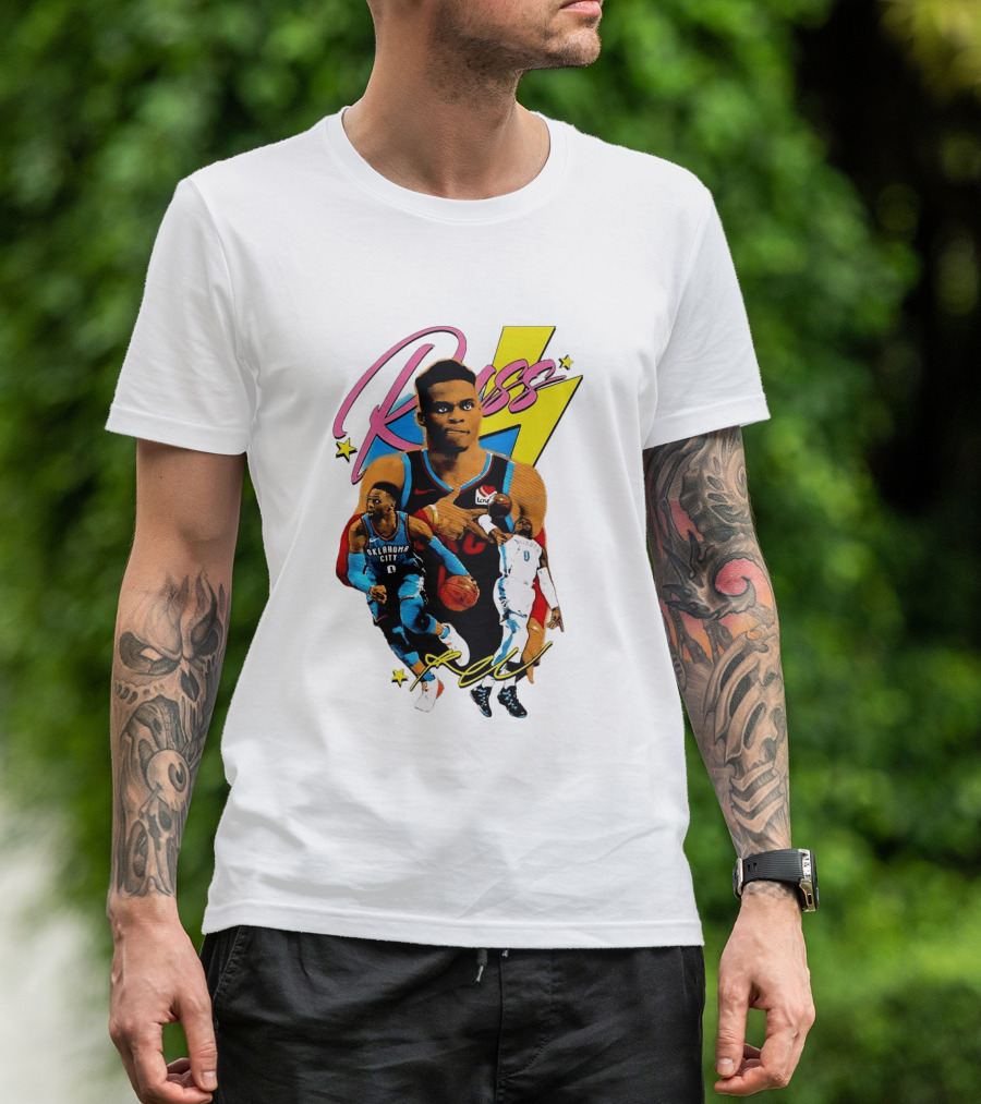 Russell Westbrook Oklahoma City Thunder NBA Russ Basketball Player Iconic Moments T-Shirt