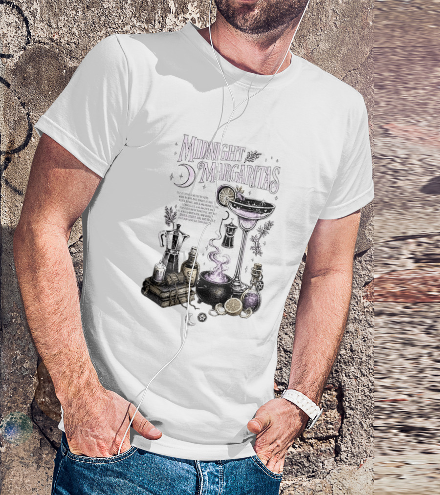 Midnight Margaritas Witchy Cocktail Cauldron Eye Of Newt Toe Of Frog Recipe Potion Essentials T-Shirt