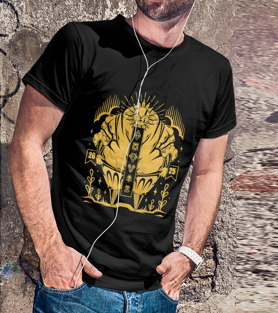 2025 Sun God Symbols Ornate Geometric Motif T-Shirt