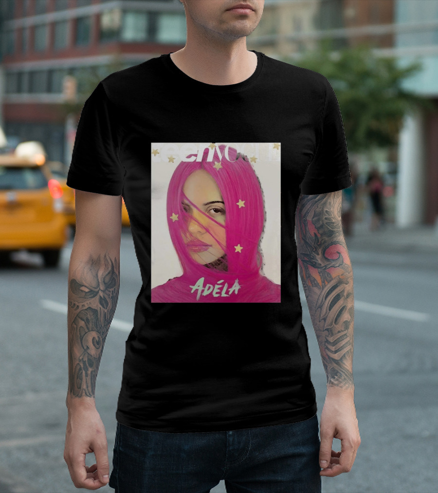 Teen Vogue Cover Adéla Pink Hair Star Accents T-Shirt