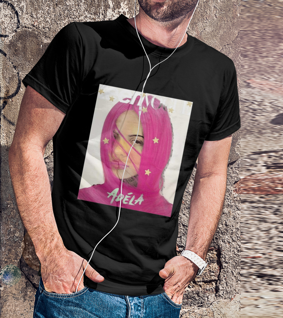 Teen Vogue Cover Adéla Pink Hair Star Accents T-Shirt