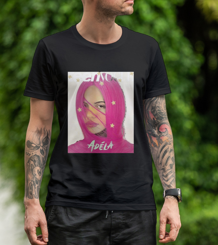 Teen Vogue Cover Adéla Pink Hair Star Accents T-Shirt