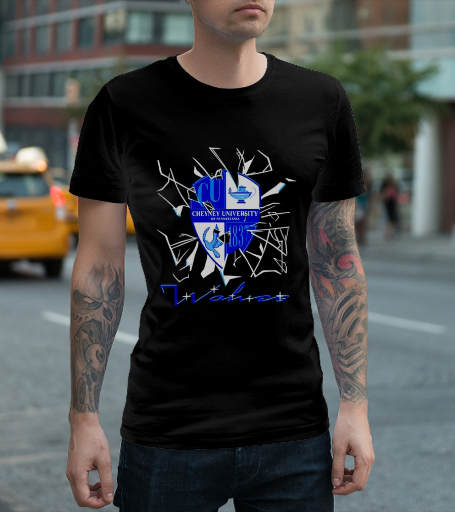 Cheyney University Pennsylvania 1837 Shattered Glass Wolves T-Shirt