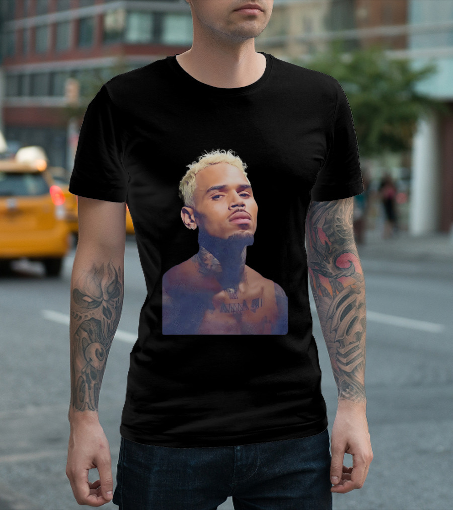 Chris Brown Blond Hair Tattoo T-Shirt