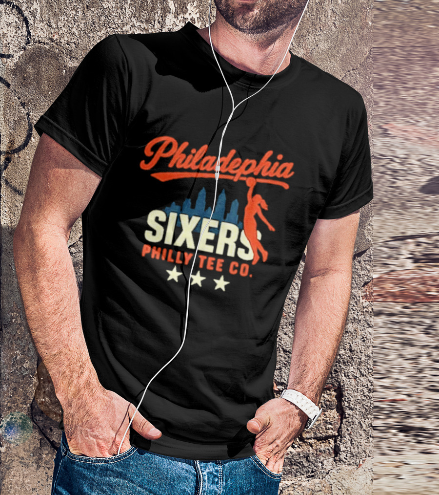 Philadelphia Sixers Philly Co Skyline Basketball T-Shirt