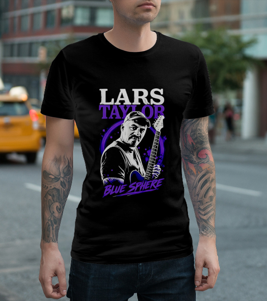 Lars Taylor Blue Sphere Smooth Jazz Guitarist T-Shirt