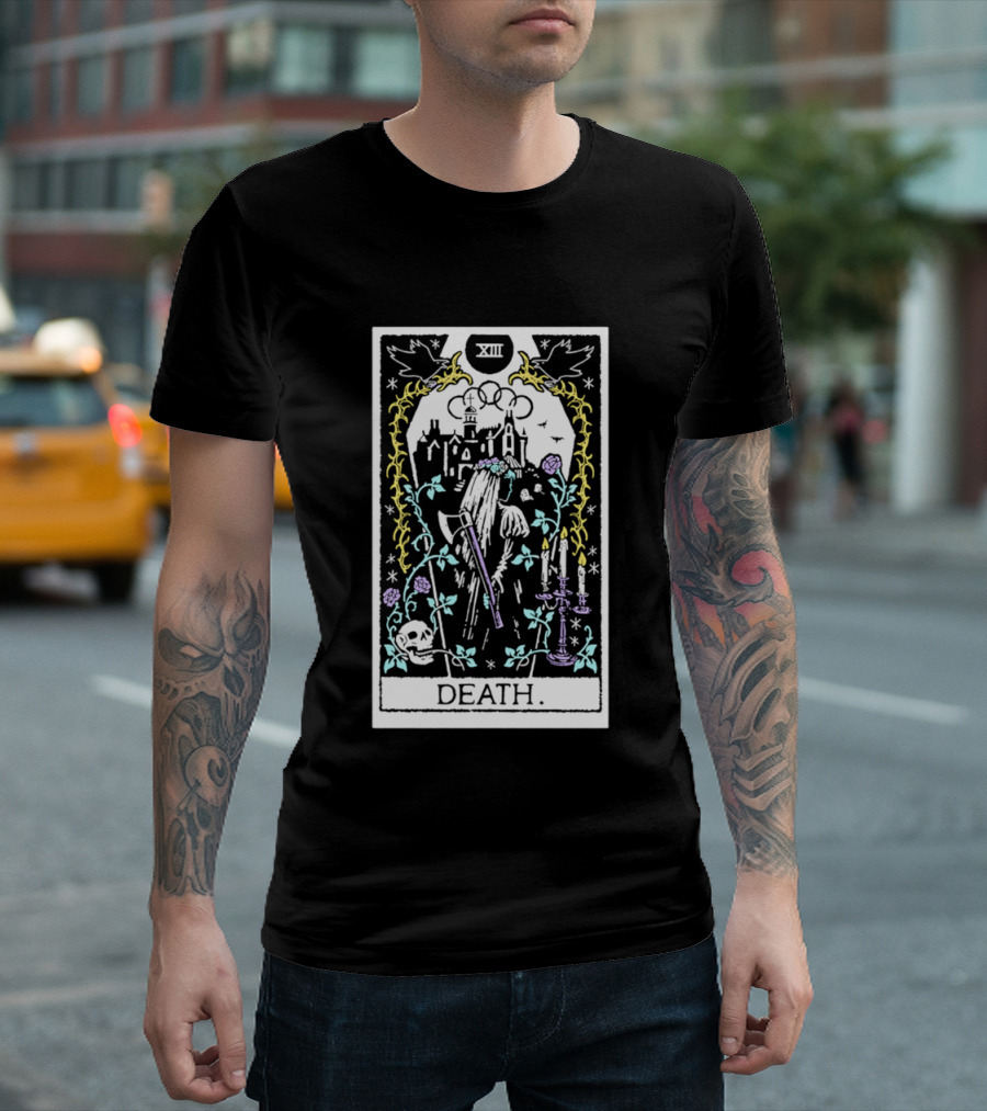 XIII Death Tarot Card Gothic Skull And Scythe T-Shirt