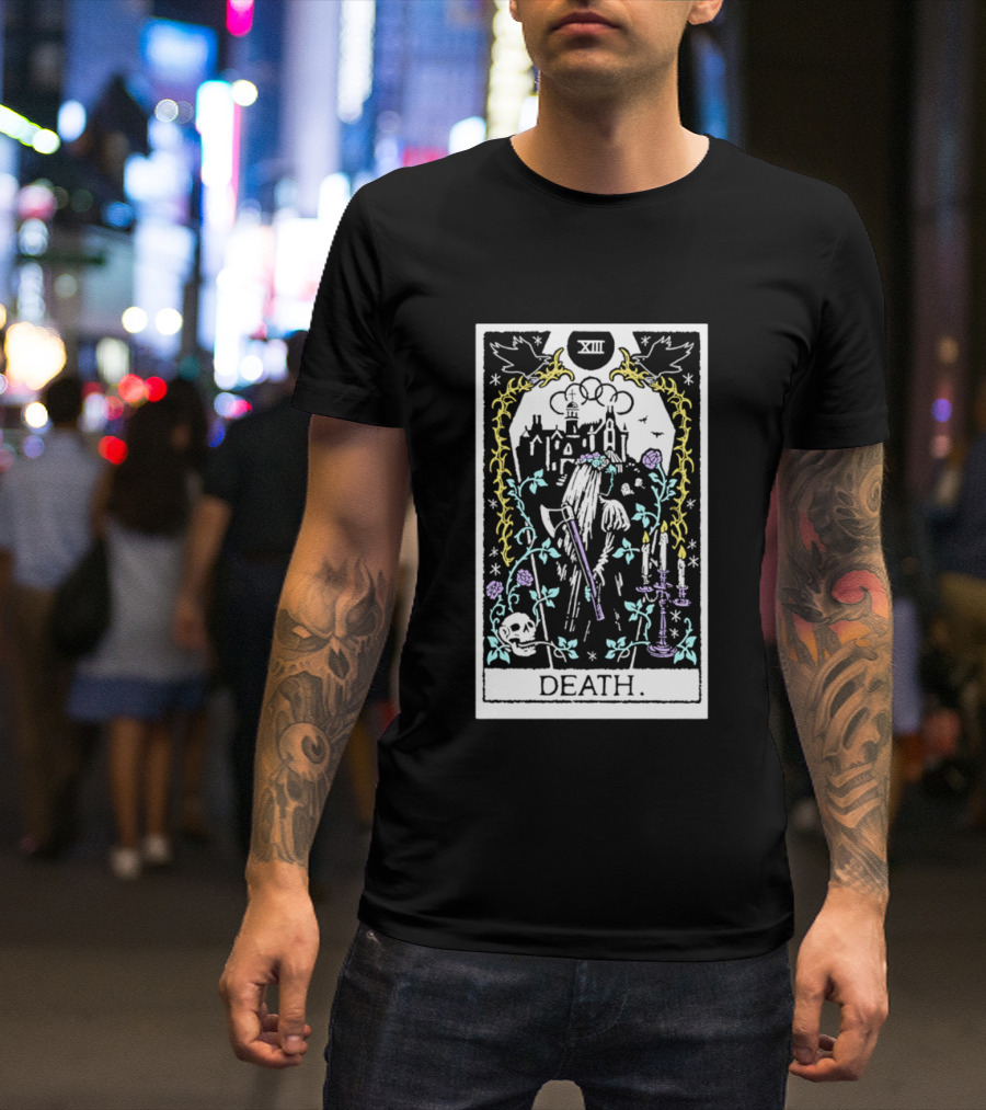 XIII Death Tarot Card Gothic Skull And Scythe T-Shirt