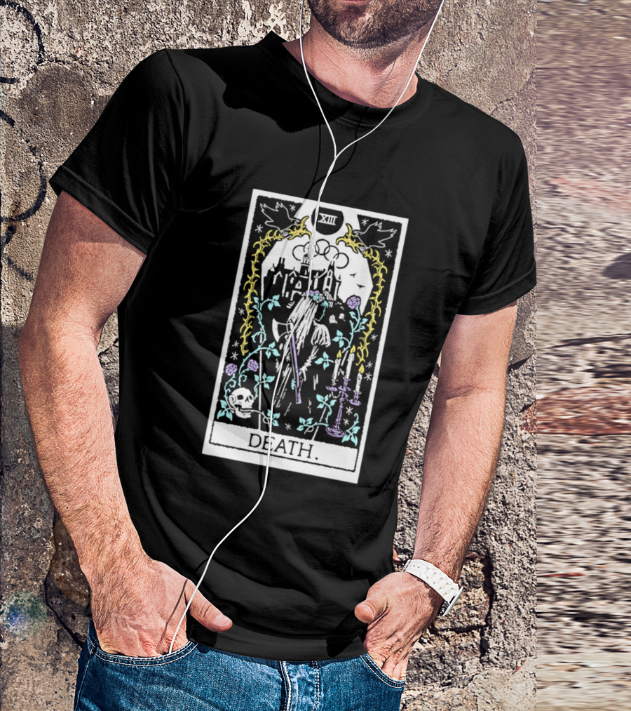 XIII Death Tarot Card Gothic Skull And Scythe T-Shirt