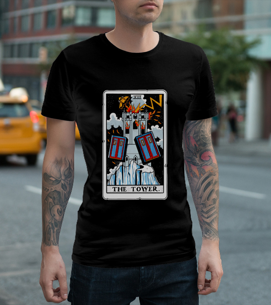 Doctor Who TARDIS Tarot Card Tower XIII T-Shirt