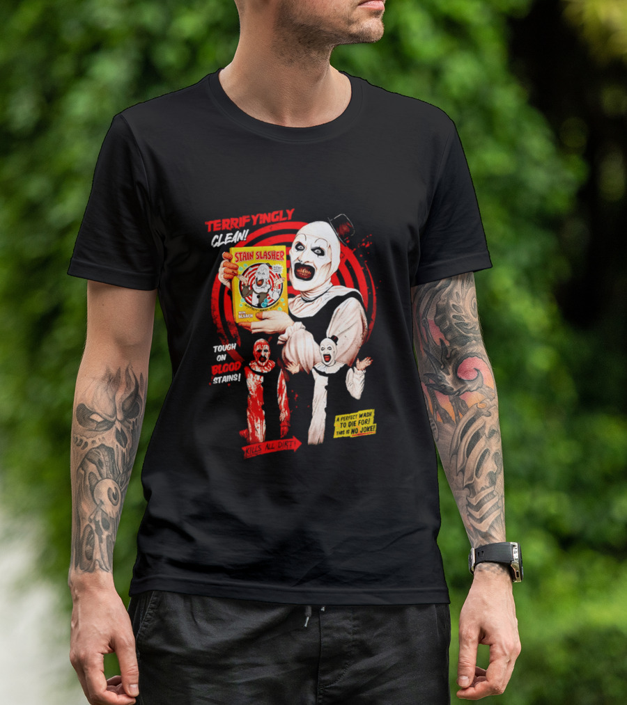Terrifyingly Clean Stain Slasher Tough On Blood Stains No Joke Clown T-Shirt
