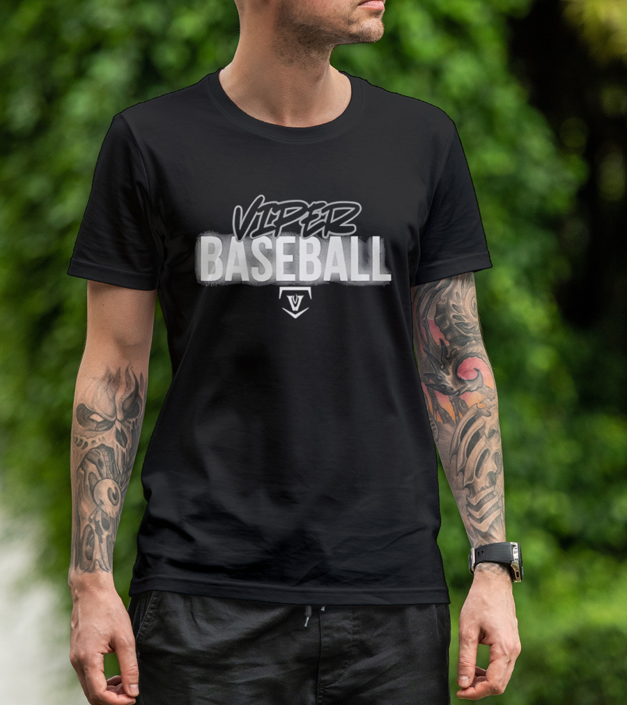 Viper Baseball Home Plate Spray Paint Stencil T-Shirt