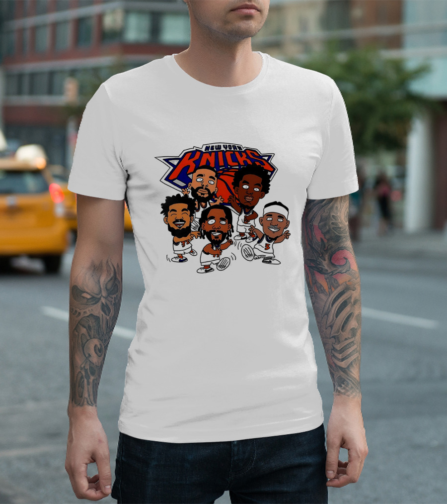 New York Knicks Champs 2026 NBA Players Cartoon Characters T-Shirt