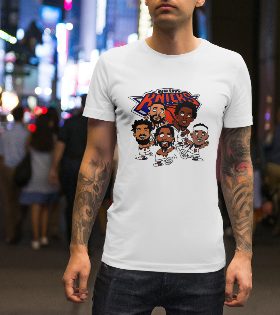 New York Knicks Champs 2026 NBA Players Cartoon Characters T-Shirt