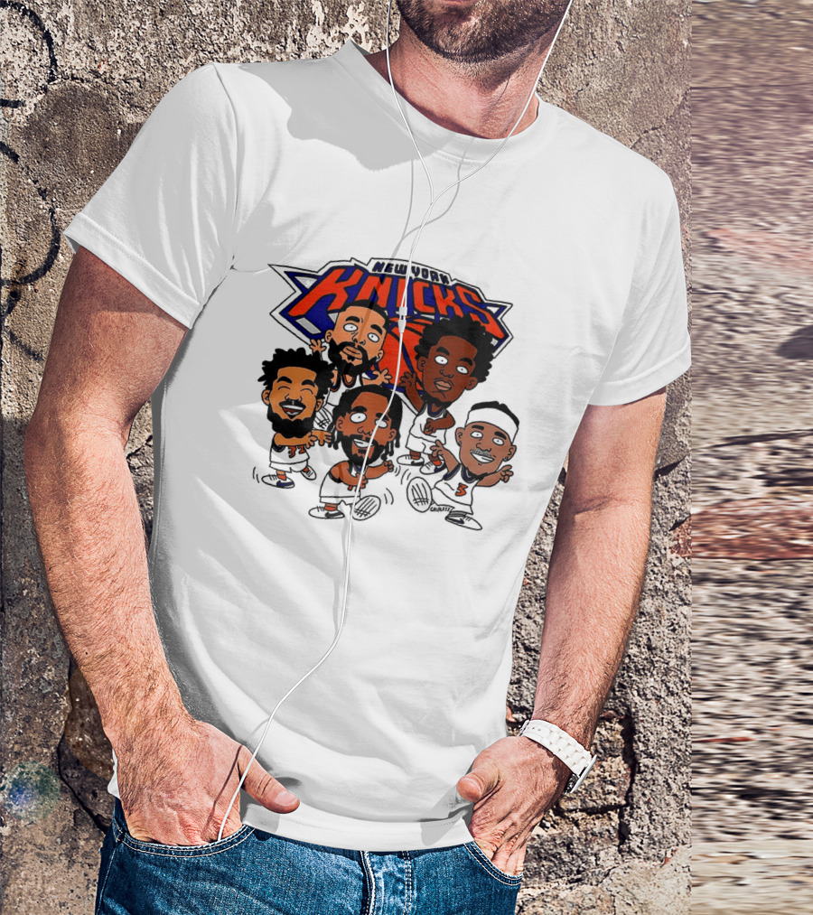 New York Knicks Champs 2026 NBA Players Cartoon Characters T-Shirt