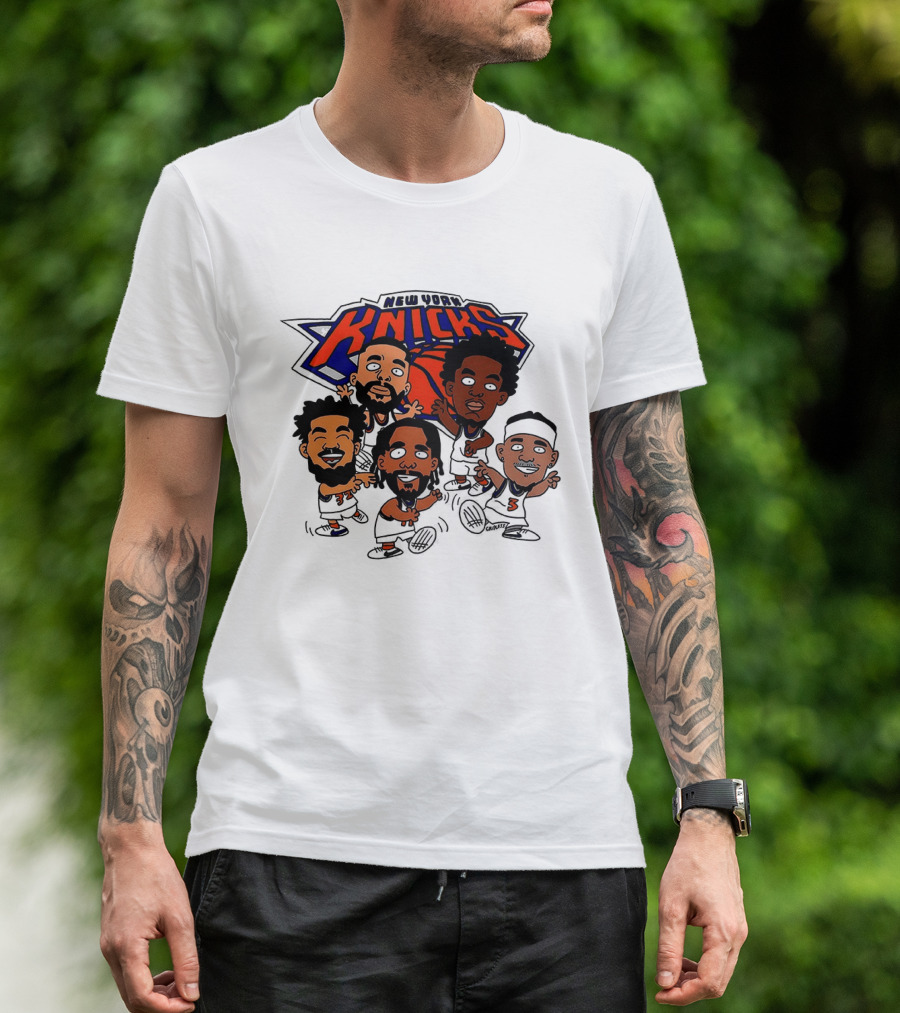 New York Knicks Champs 2026 NBA Players Cartoon Characters T-Shirt