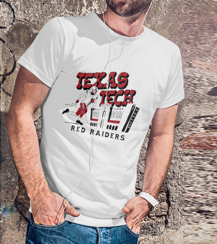 Texas Tech Red Raiders Football Player And Campus T-Shirt