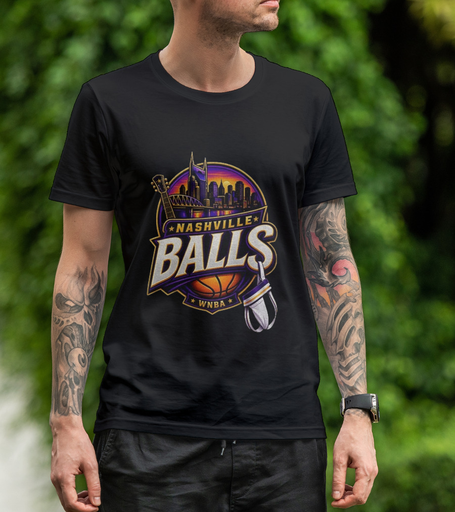 Nashville Balls WNBA Basketball Music City Skyline T-Shirt