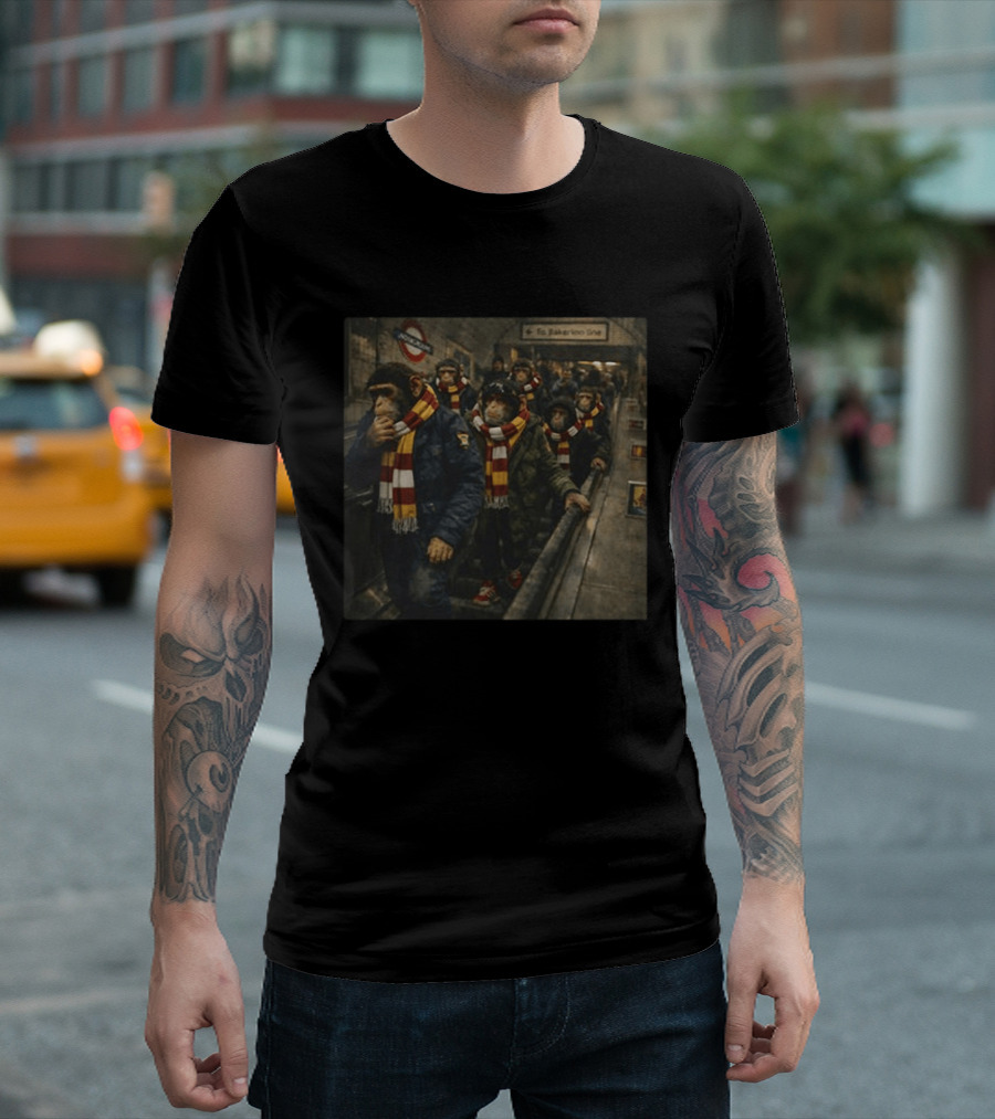 Bradford City Northern Monkeys Terrace London Underground Soccer Fans T-Shirt