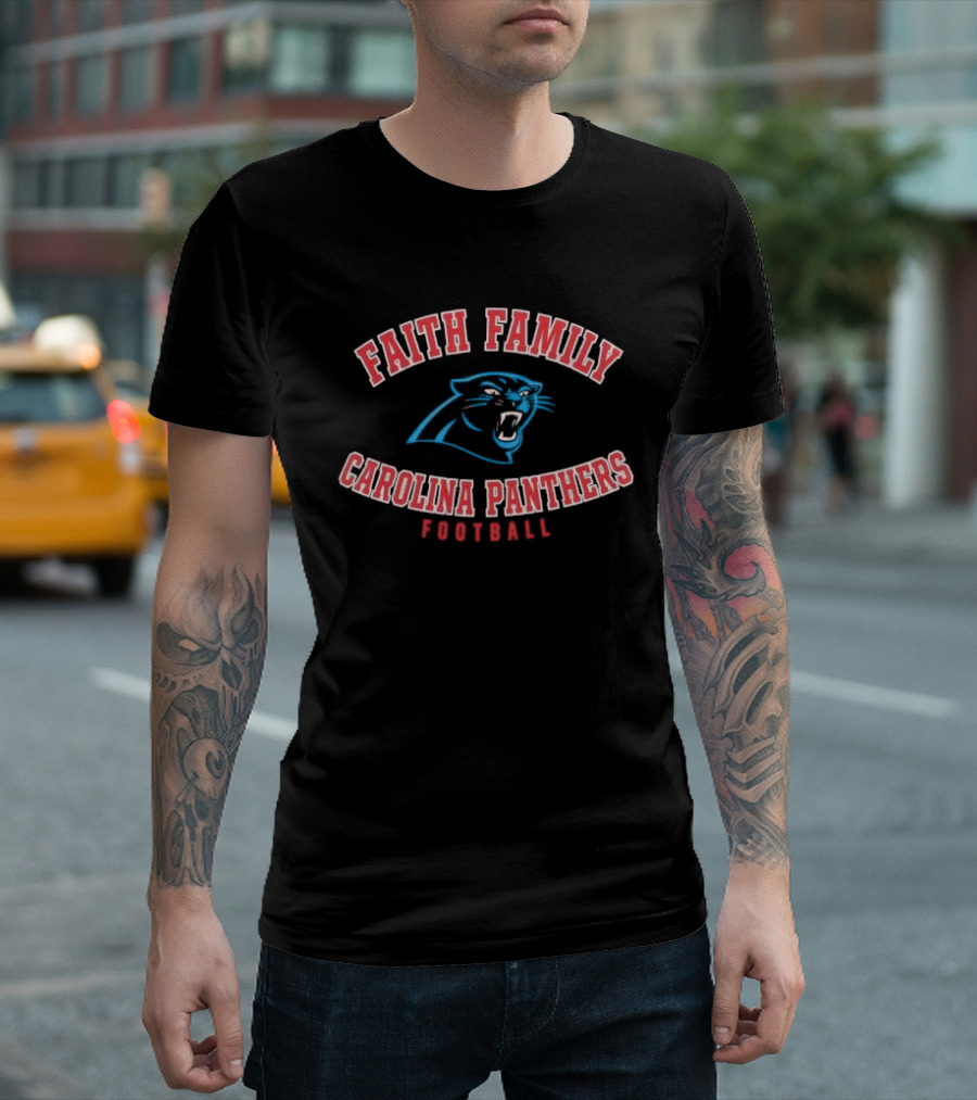 Carolina Panthers Faith Family Football Roaring Panther T-Shirt