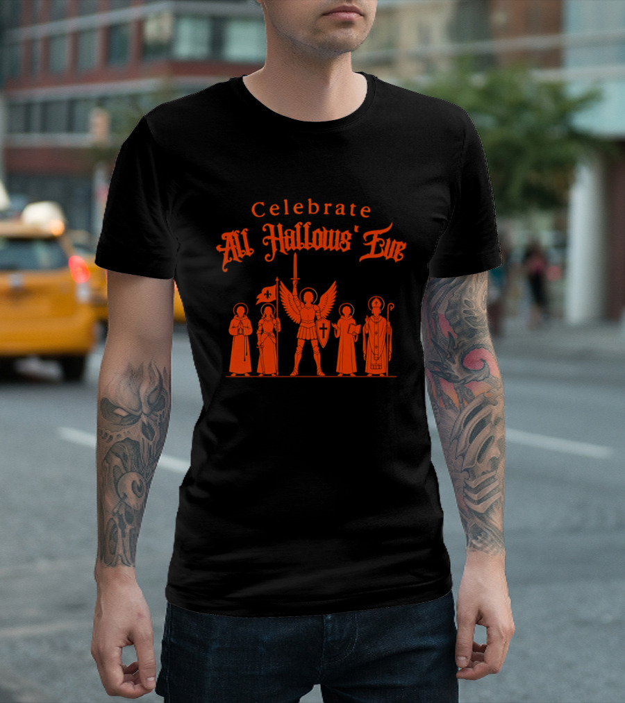Celebrate All Hallows' Eve Catholic Saints Michael Joan Of Arc T-Shirt