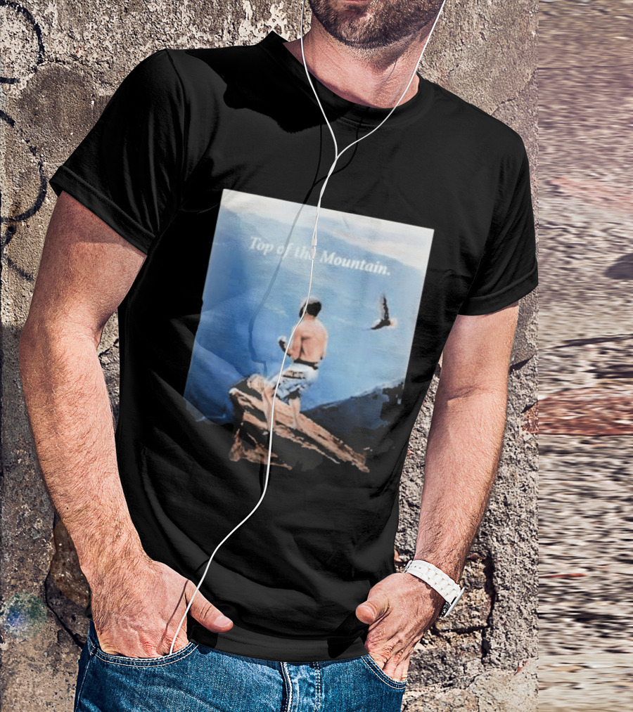 Islam Makhachev Top Of The Mountain Scenic Martial Arts Triumph T-Shirt