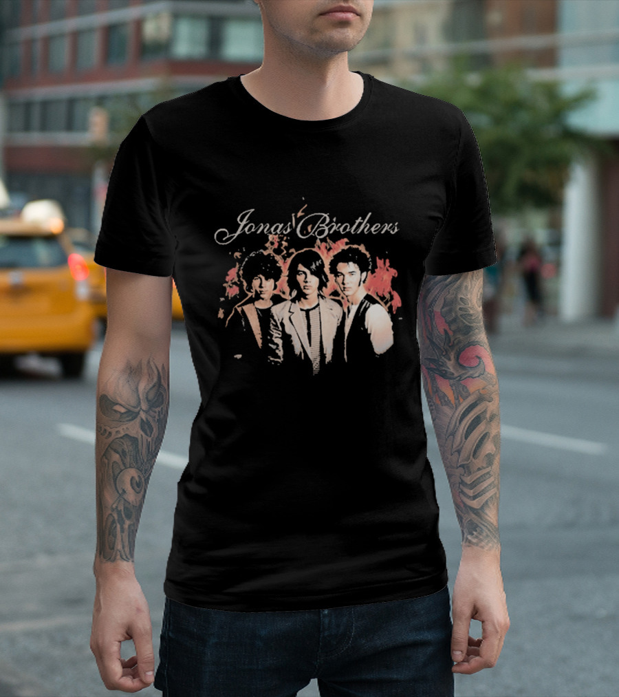 Jonas Brothers Fiery Backdrop Trio T-Shirt