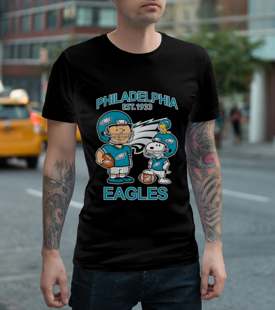Philadelphia Eagles Est 1933 Characters Football Uniforms T-Shirt