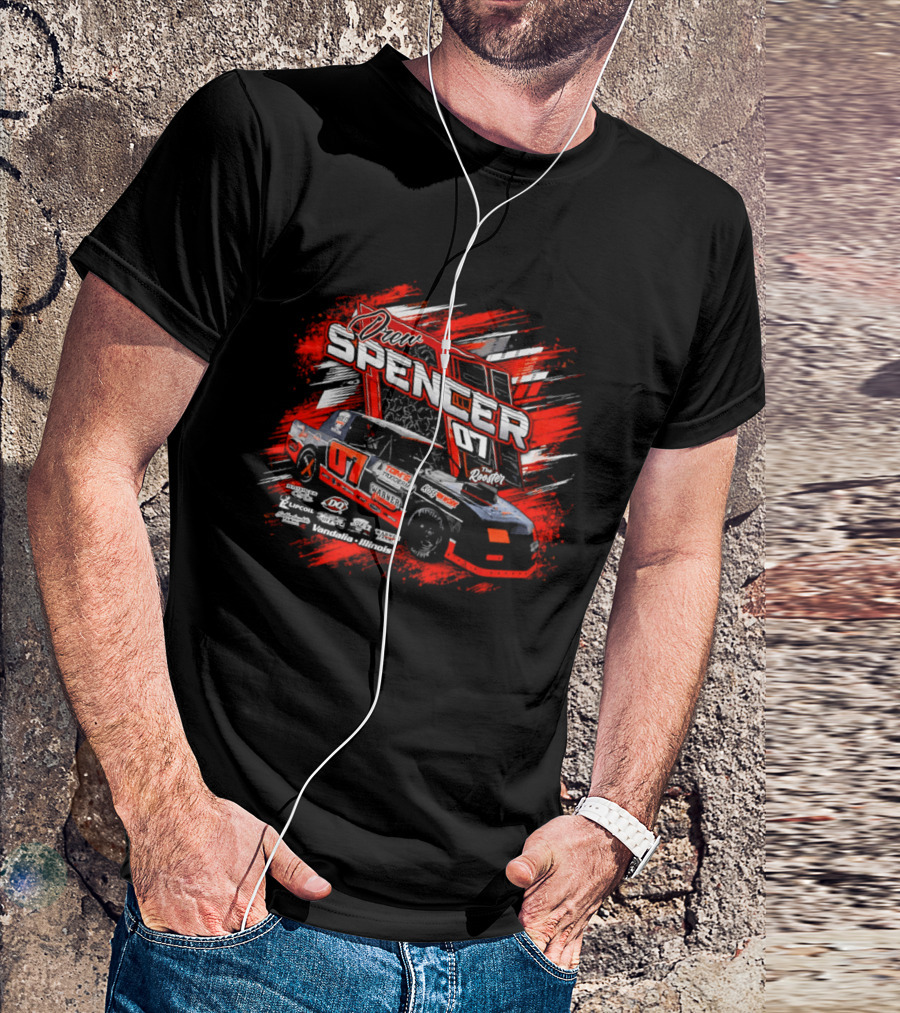 Drew Spencer 07 The Rooster Tom's Taxidermy Vandalia Illinois Racing Car T-Shirt