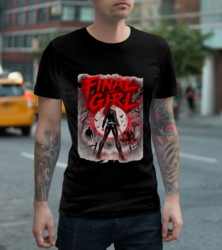 Final Girl Leather Jacket Bloody Bat Full Moon House T-Shirt