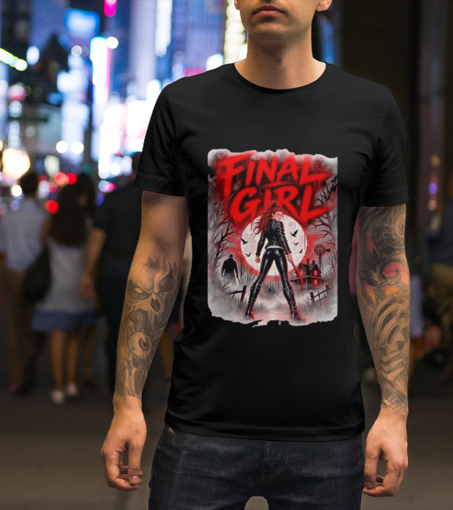 Final Girl Leather Jacket Bloody Bat Full Moon House T-Shirt