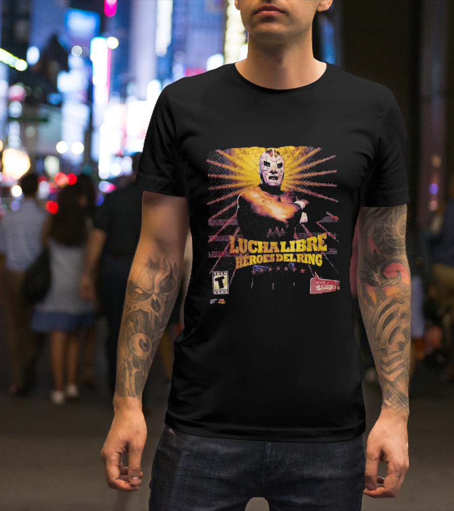 Lucha Libre Héroes Del Ring Masked Wrestler Starburst T-Shirt
