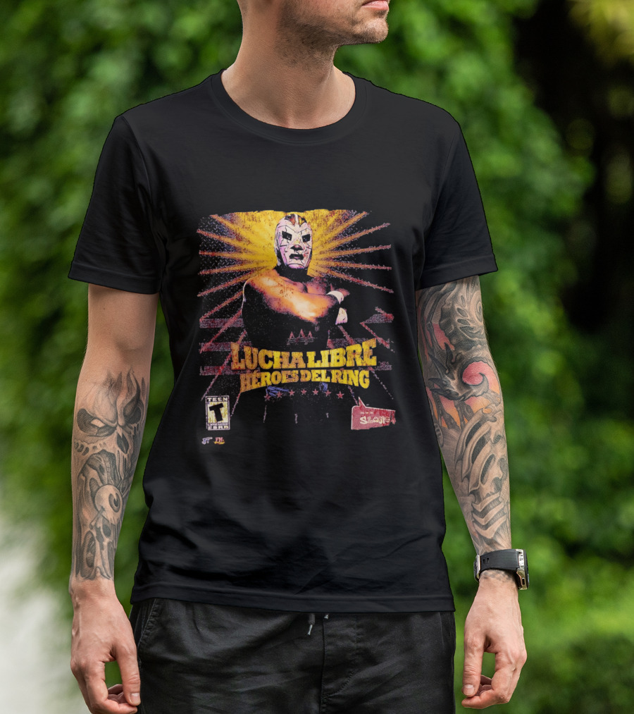 Lucha Libre Héroes Del Ring Masked Wrestler Starburst T-Shirt