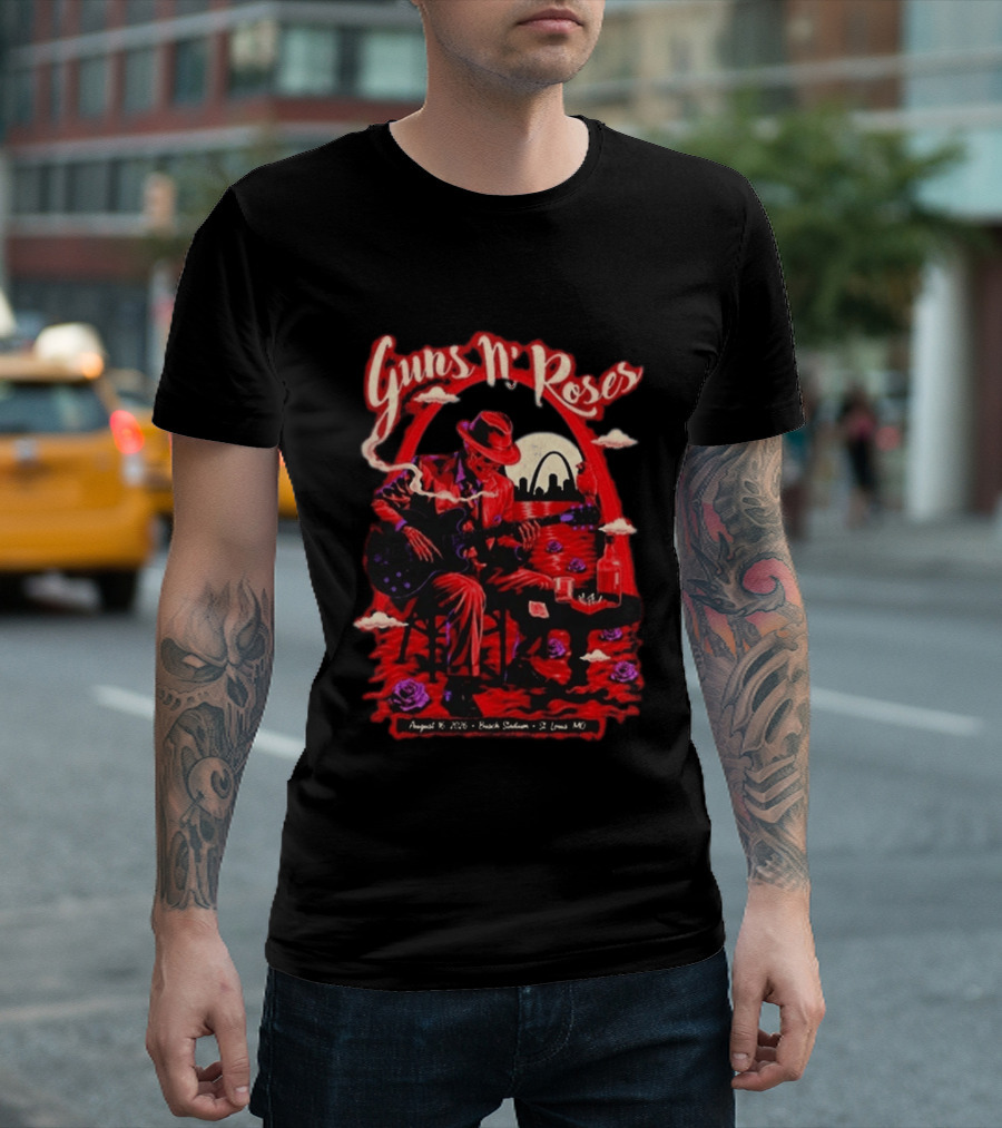 Guns N' Roses August 16 2026 St. Louis MO Busch Stadium Tour T-Shirt