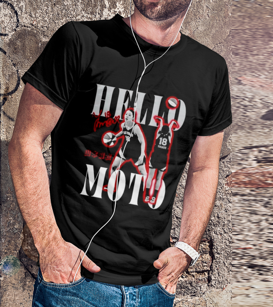Hello Moto Mai Yamamoto Basketball 18 Red Glow Dribbling Shooting T-Shirt