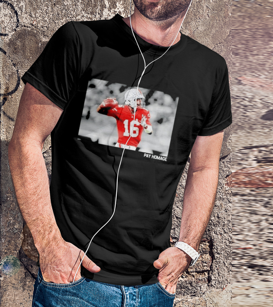 Ohio State Buckeyes Pay Homage Red Quarterback Football Jersey T-Shirt