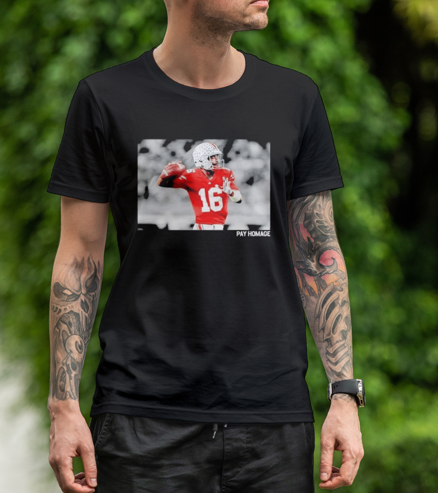Ohio State Buckeyes Pay Homage Red Quarterback Football Jersey T-Shirt