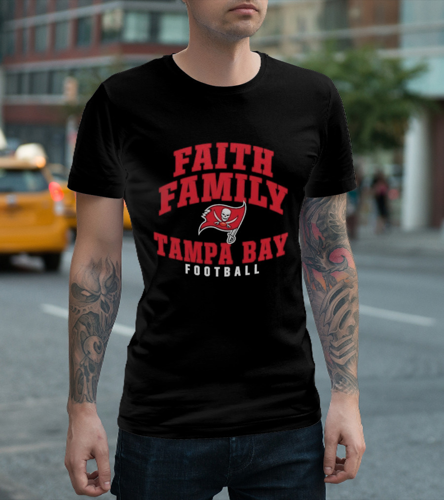 Faith Family Tampa Bay Football Pirate Flag Skull T-Shirt