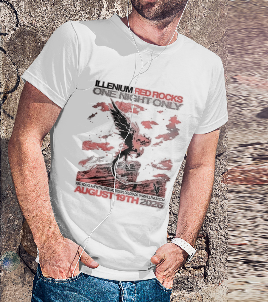 Illenium Red Rocks August 19th 2026 Morrison Colorado One Night Only T-Shirt