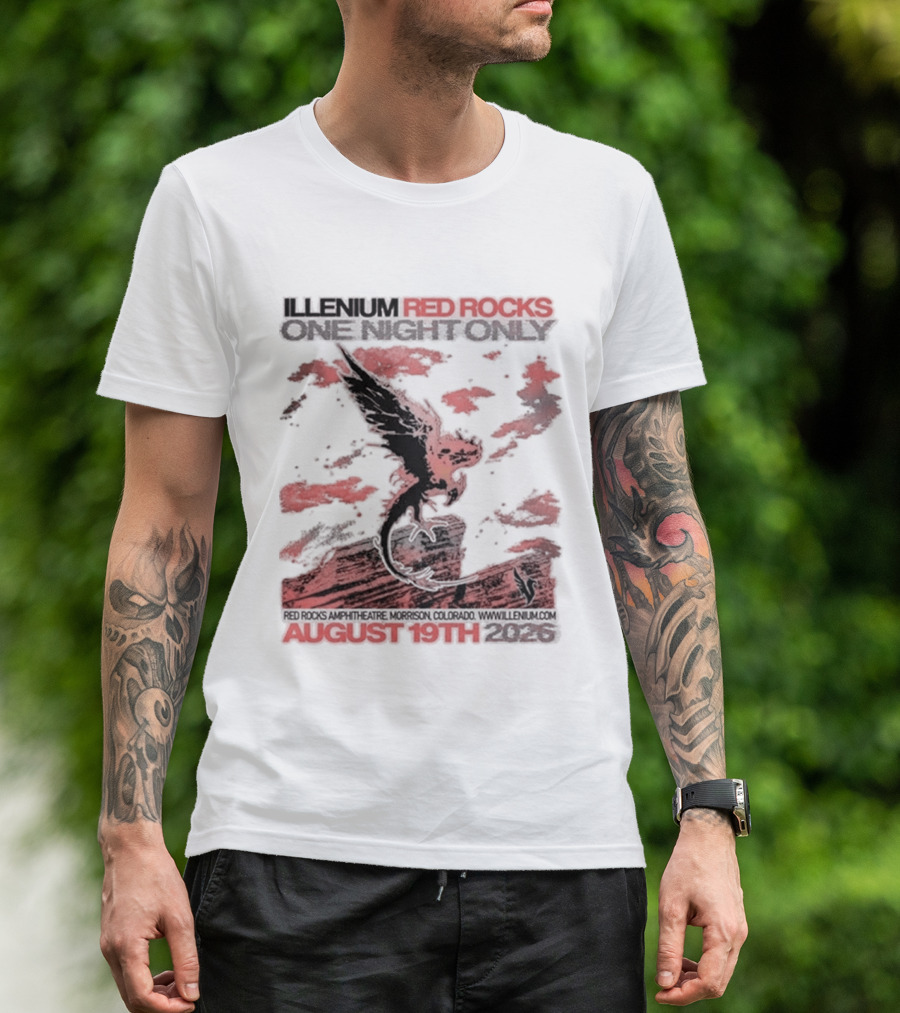 Illenium Red Rocks August 19th 2026 Morrison Colorado One Night Only T-Shirt