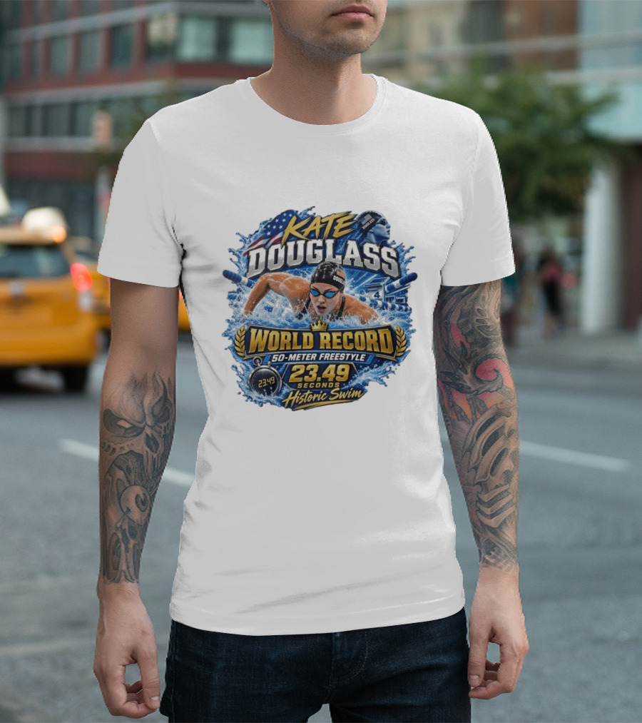 Kate Douglass World Record 50 Meter Freestyle 23.49 Seconds Historic Swim T-Shirt