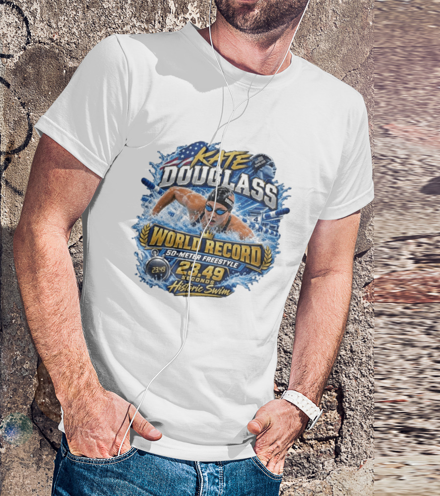 Kate Douglass World Record 50 Meter Freestyle 23.49 Seconds Historic Swim T-Shirt